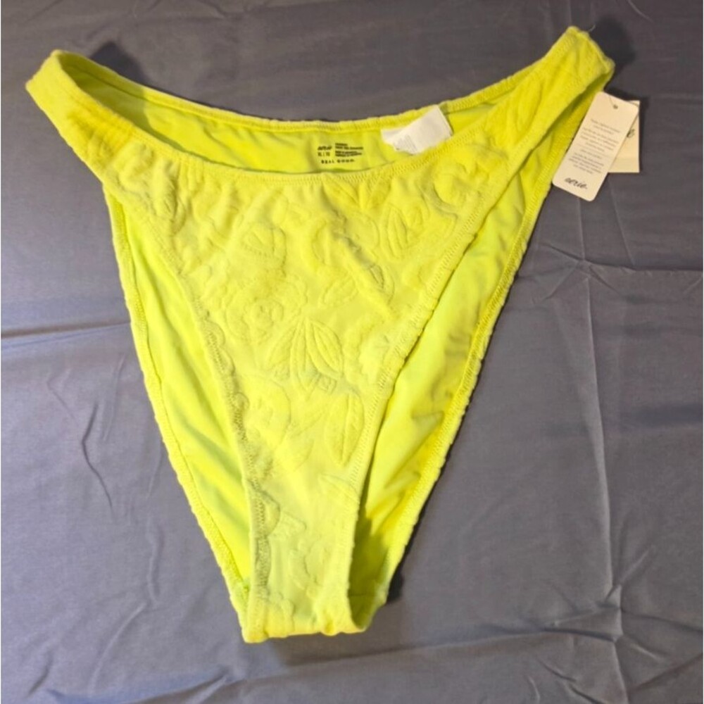 Aerie Cheekiest Green Texture Swim Bathing Suit Bottom New Size XL